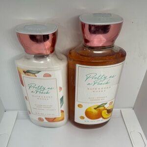 NEW Bath And Body Works PRETTY AS PEACH Shower Gel & Body Lotion Set